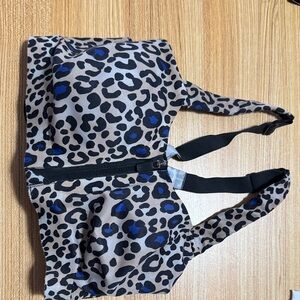 Victoria's Secret Leopard Print Bra with Blue Accents